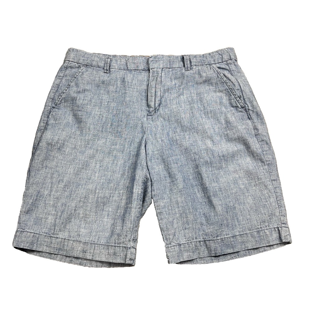 GAP Womens Shorts Size 12 (35x9.5) Blue Chambray Cotton Casual Coastal Beach
